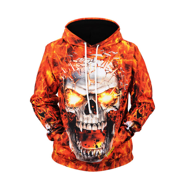 Fire Skull Printed Men's Sweatshirts & Hoodies - Cooldudes.in ,Private Limited